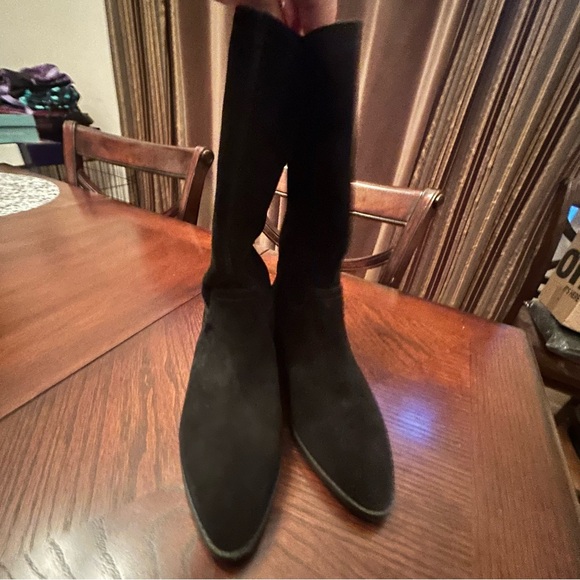 Lucky Brand Lefara Suede Mid-Calf Boots Black Size 6 - Picture 5 of 8